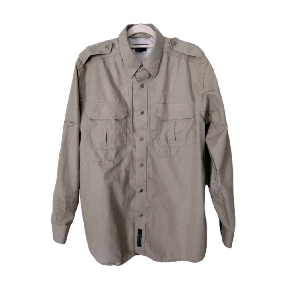 5.11 Tactical Men's Shirt Khaki Beige 100% Cotton Regular Size L MPN 72157